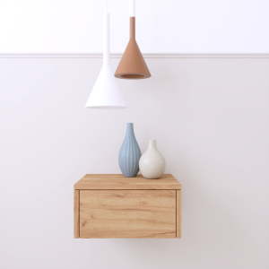 SZAFKA NOCNA DĄB CRAFT 50CM OLIWIA WISZĄCA STOLIK NOCNY DĄB  ZŁOTY